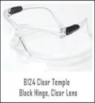 B124 Clear Temples Black Hinge, Clear Lens